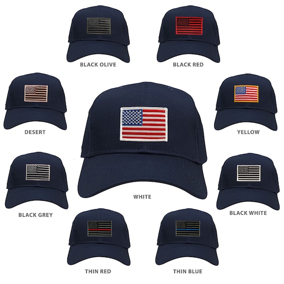 USA American Flag Logo Embroidered Iron on Patch Snap Back Cap