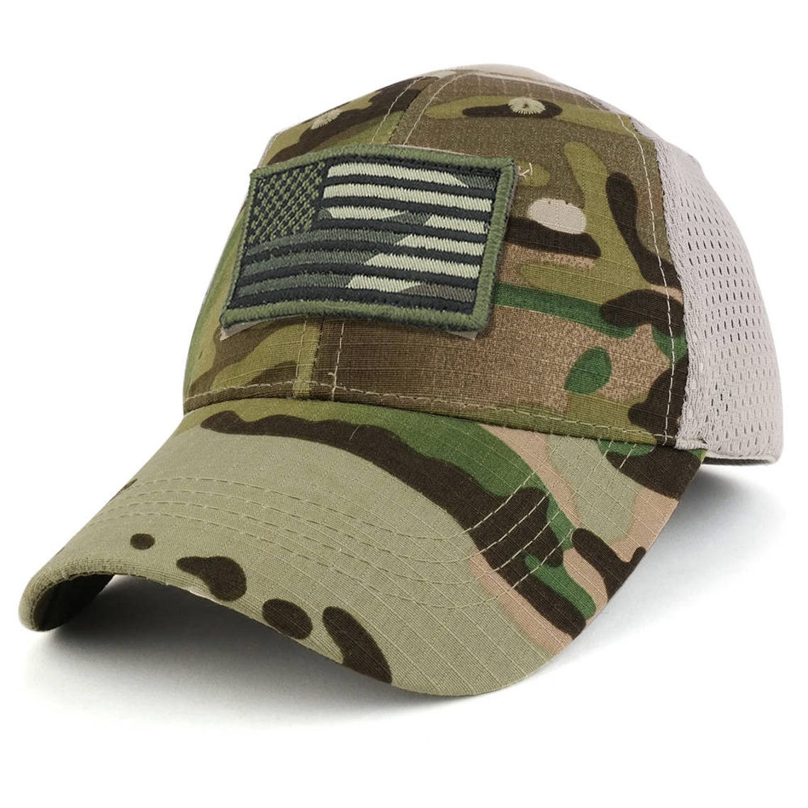 Usa Camo Flag Tactical Patch Cotton Adjustable Trucker Cap | Etsy