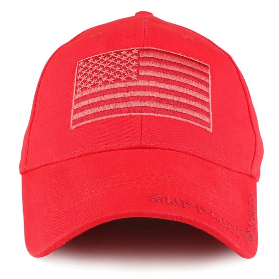 EE-CP01701 USA Flag Thin Blue Line Embroidered Structured Cotton Twill Baseball Cap