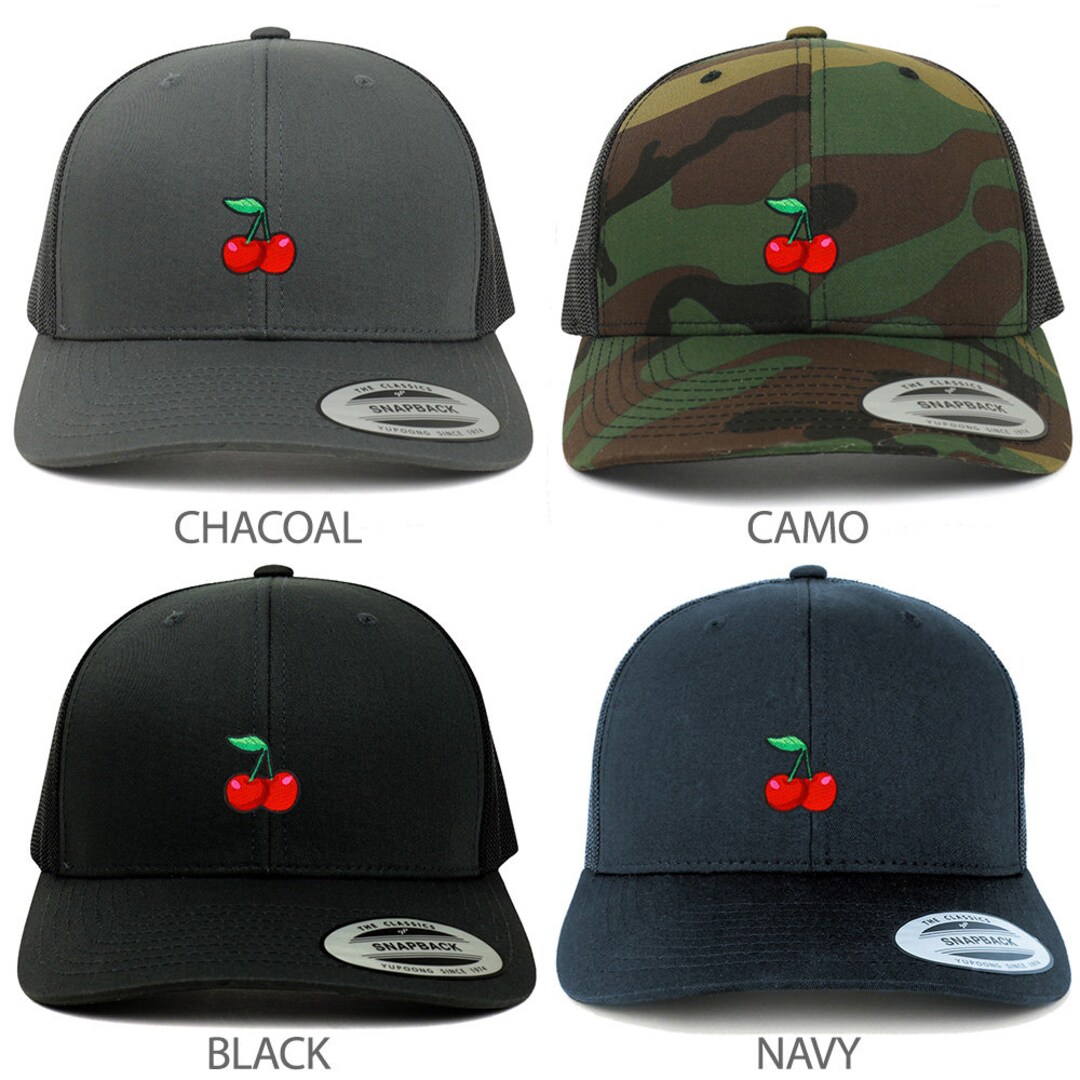 atomos　Cherry tracker mesh cap Cherries Mesh Trucker Hat | Trendy Cherry Trucker Hat