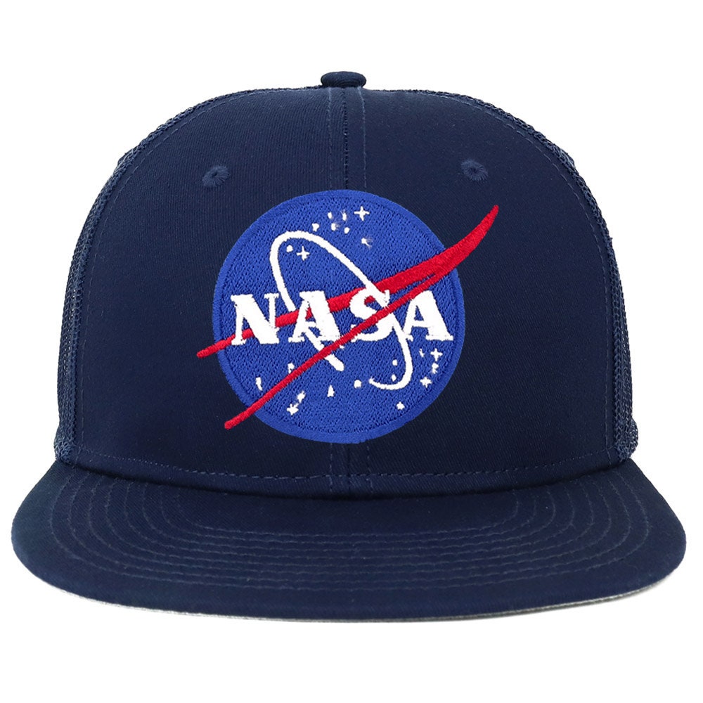 NASA Insignia Logo Patch Flatbill Mesh Snapback Cap - Etsy
