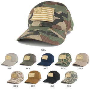 US American Embroidered Tactical Coyote 2 Flag Adjustable Structured Operator Cap (T91-USA-COY2-T75)