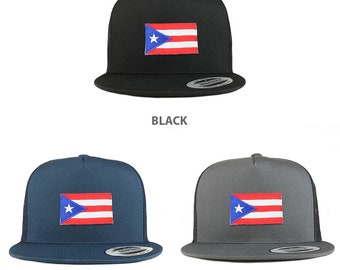 Virgin Islands Flag Trucker Cap - 5 Panel Flatbill Mesh Hat, Adjustable Snapback - View #7