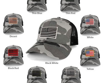 アメリカ国旗刺繍アイロンパッチ調節可能なアーバンカモトラッカー