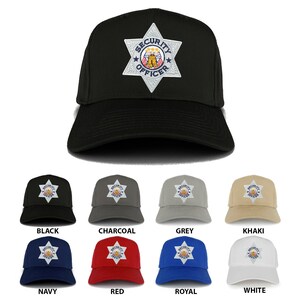 Security Officer Silver Embroidered Iron on Patch Adjustable Baseball Cap (27-079-FCE-103)