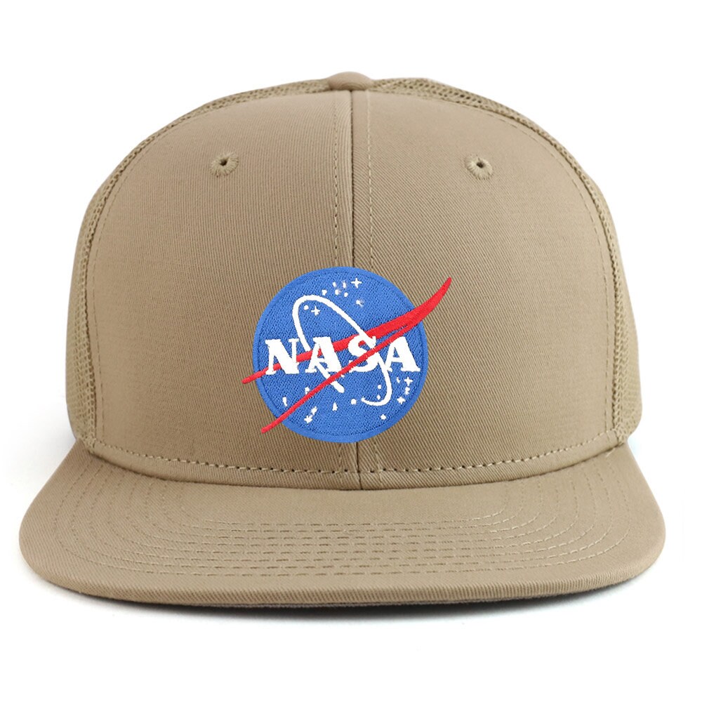 NASA Small Insignia Logo Patch Flatbill Mesh Snapback Cap - Etsy