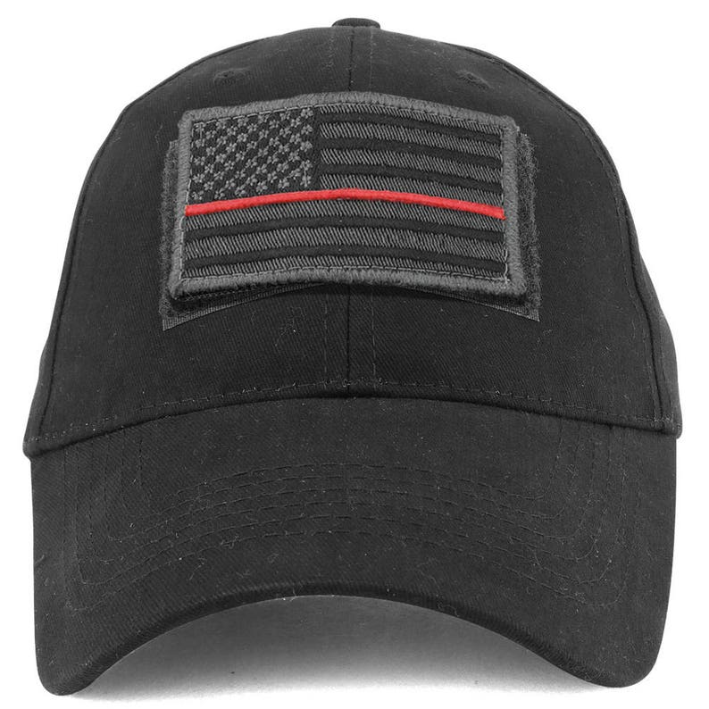 Usa Grey Flag Thin Red Tactical Patch Cotton Adjustable Baseball Cap EC-GRY-TR image 5