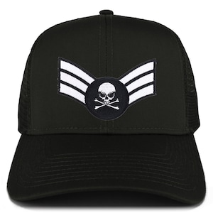 Crossbone Skull with 3 Strips Patch Structured High Profile Trucker Cap (AC-27-079-SOTHER-4)