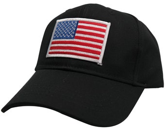 Youth USA American Flag Embroidered Patch Baseball Cap - 4 Colors