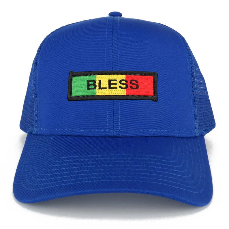 Bless Green Yellow Red Embroidered Iron on Patch Adjustable Trucker Mesh Cap 30-287-AFRICA-31 image 8