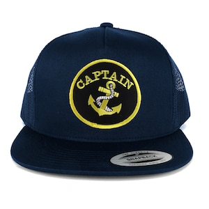 Guam Flag 5 Panel Flatbill Trucker Cap - Navy Mesh Snapback, Adjustable, One Size Fits Most - View #10