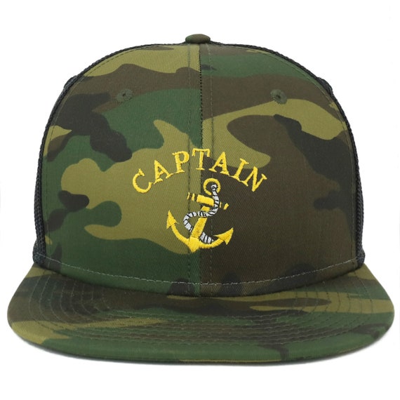 帽子 Anchor Inc. Logo Cap green Oversize XXL Captain Anchor Logo Embroidered Camouflage