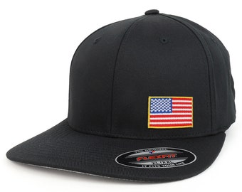 Cappellino Trucker Snapback Oversize XXL Armycrew - Nero/Bianco Con Bandiera USA