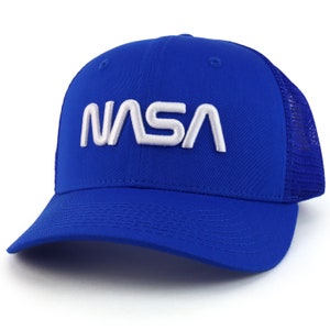 Officially Licensed NASA Worm 3D Puff Embroidered Trucker Mesh Cap