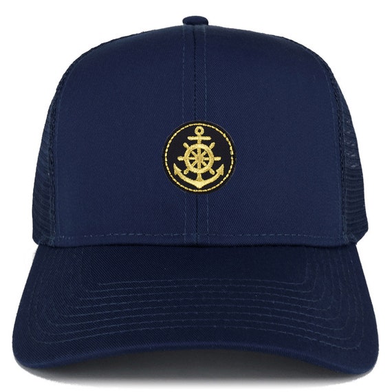 Gold Anchor Patch Structured Trucker Mesh Cap - Etsy Israel