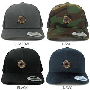 Donut Embroidered Patch Snapback Mesh Trucker Cap