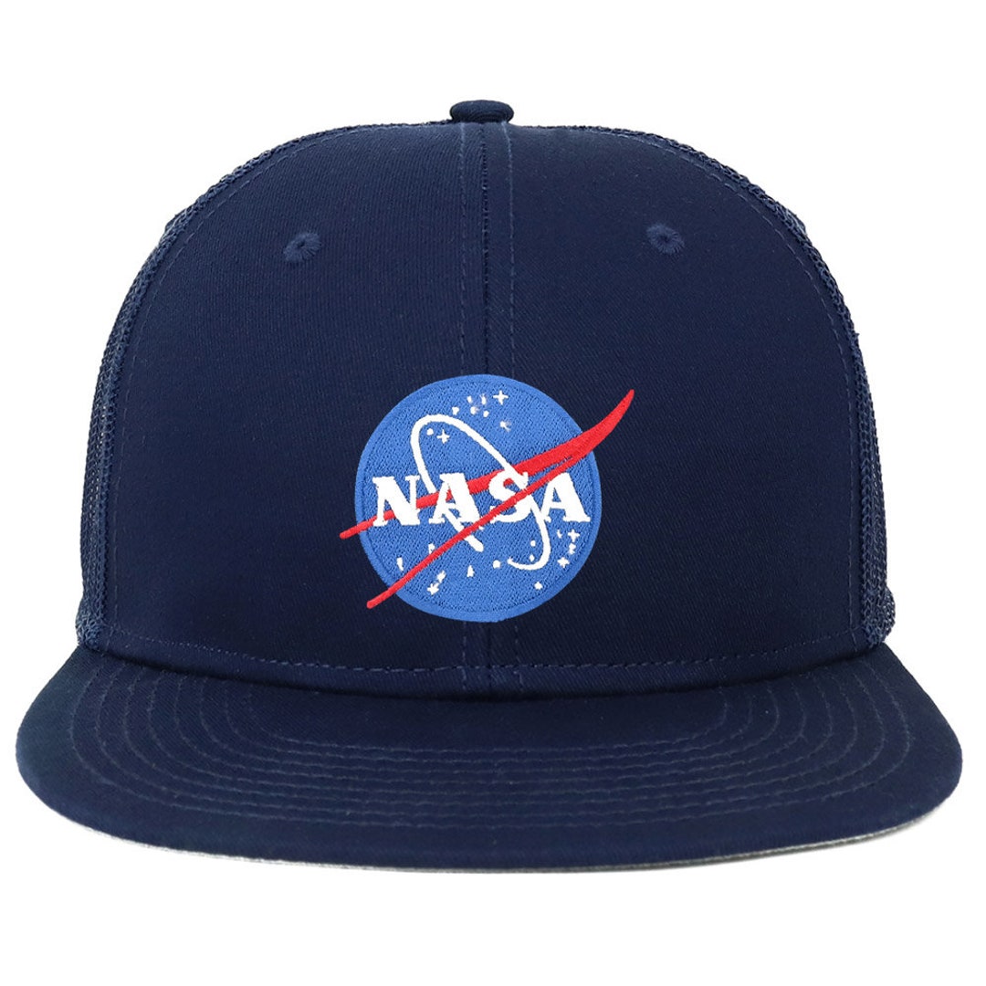 NASA Small Insignia Logo Patch Flatbill Mesh Snapback Cap - Etsy