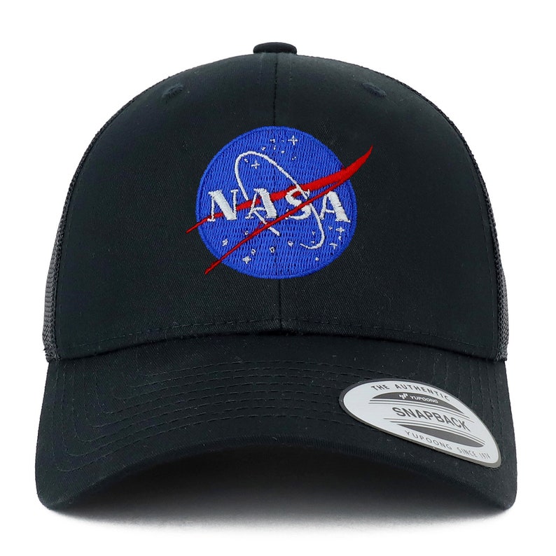 Oversize XXL NASA Insignia Logo Embroidered Retro Trucker Mesh | Etsy