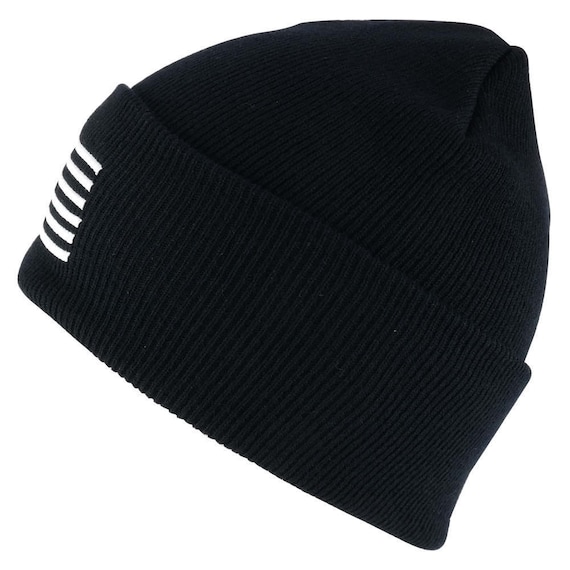 Armycrew Made In USA Knit Beanie – Grey With Embroidered American Flag, Cuffed Long Style (One Size) - View #7