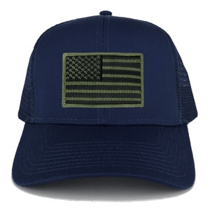 Armycrew XXL Trucker Hat - Oversize Baseball Cap With USA Flag Patch, Mesh Back, Fits 2XL-3XL