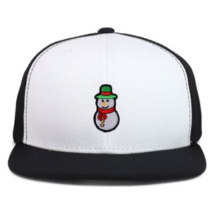 Oversize 2XL Snowman Patch Structured Mesh Back Flatbill Snapback Cap