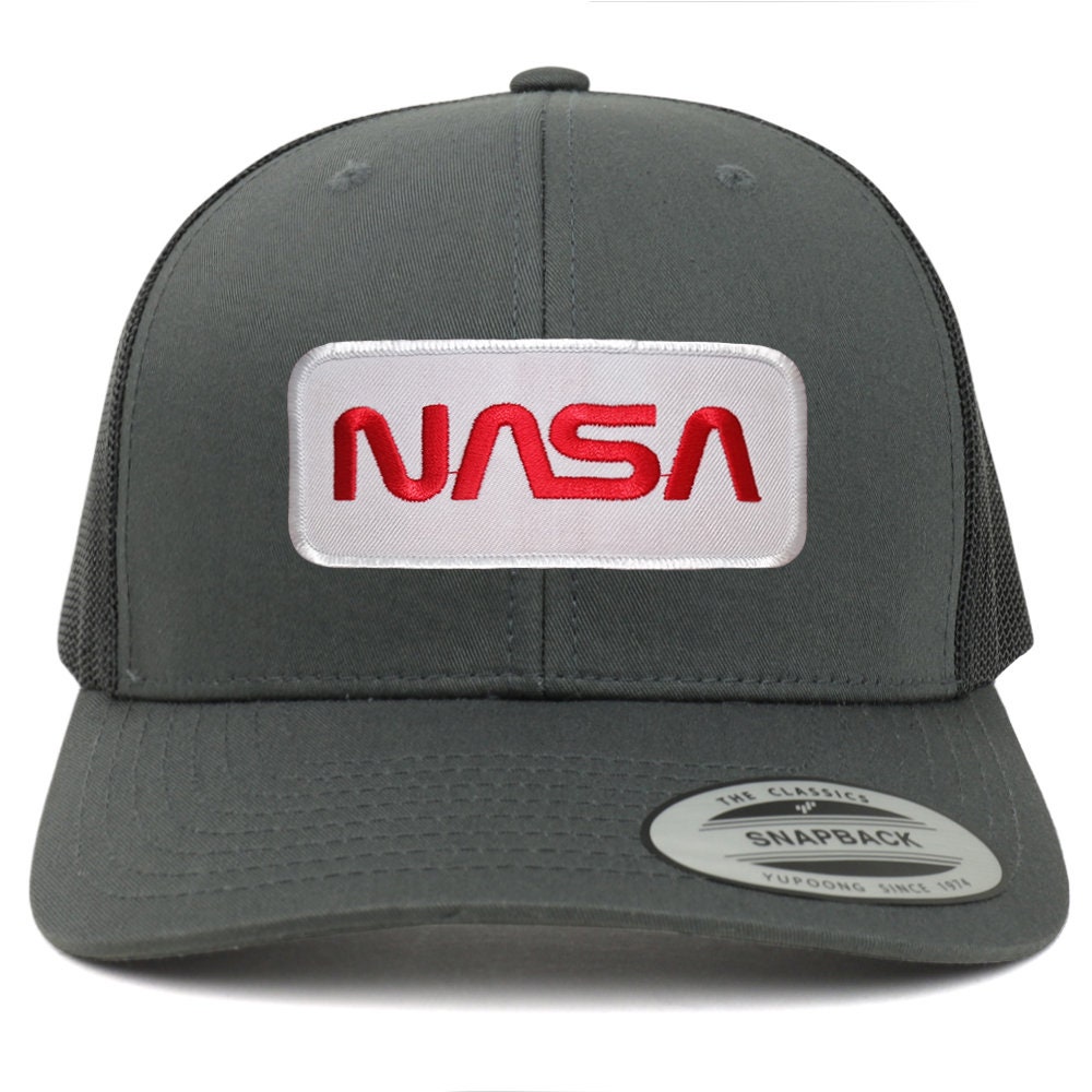 Oversize XXL NASA Worm Red Text Patch Retro Trucker Mesh Cap - Etsy