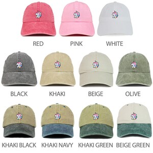 Unicorn Embroidered Patch Unstructured Cotton Washed Baseball Cap