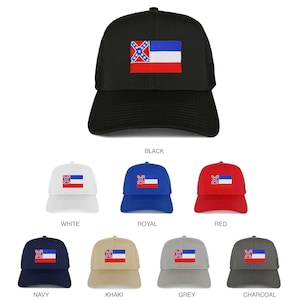 New Missisippi Home State Flag Embroidered Patch Mesh Trucker Cap