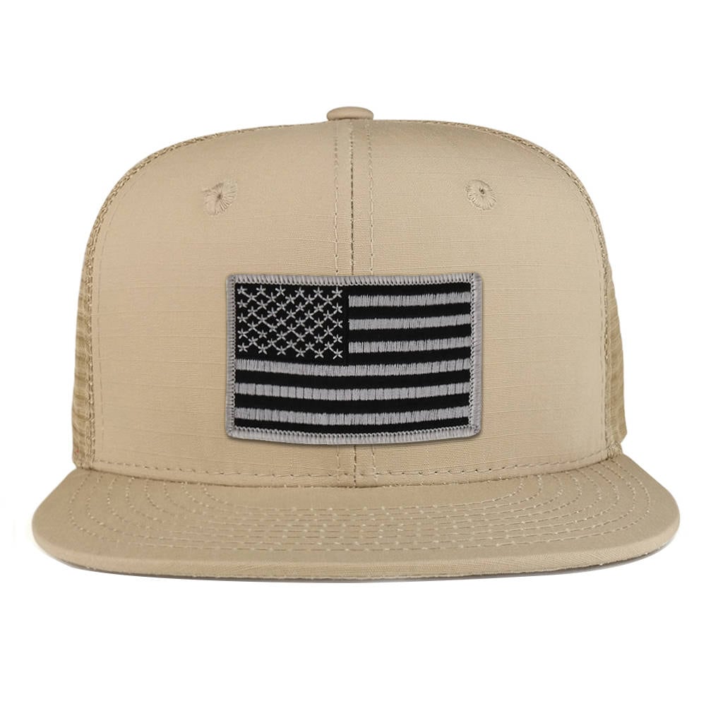 Armycrew Oversized XXL Trucker Hat – American Flag Patch, Mesh Back, Two-Tone, Snapback - View #3