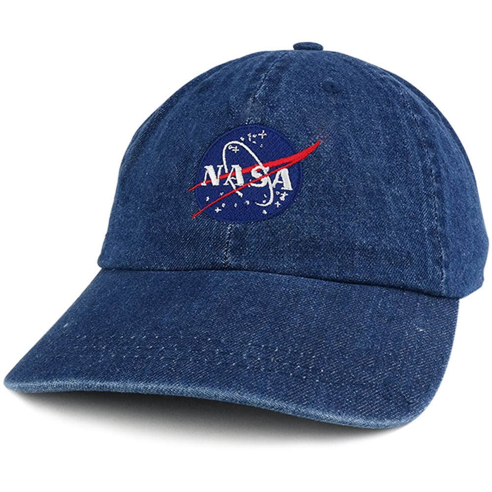 NASA Insignia Low Profile Denim Garment Washed Adjustable Cap | Etsy