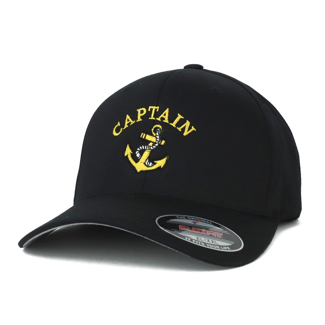 Oversize XXL Captain Anchor Logo Embroidered Flexfit Cap - Etsy