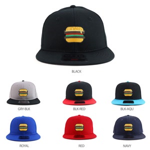 Burger Patch Youth Size Superior Cotton Twill Flatbill Snapback Hat