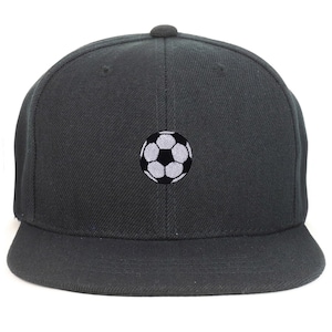 Oversize XXL Soccer Ball Patch Structured Flatbill Snapback Cap for Big Heads