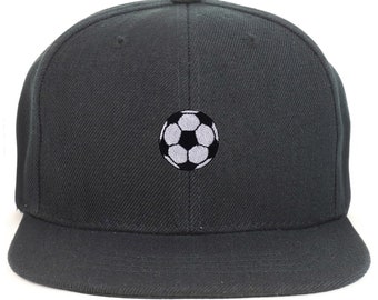 Oversize XXL Soccer Ball Patch Structured Flatbill Snapback Cap for Big Heads