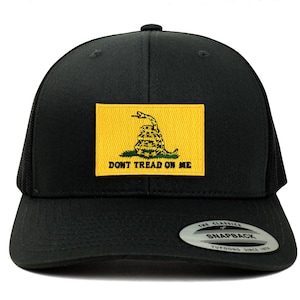 Gorra de béisbol retro Trucker Mech con parche bordado amarillo Don&#39;t Tread on Me (FLX-6606-DTOM-YLW)