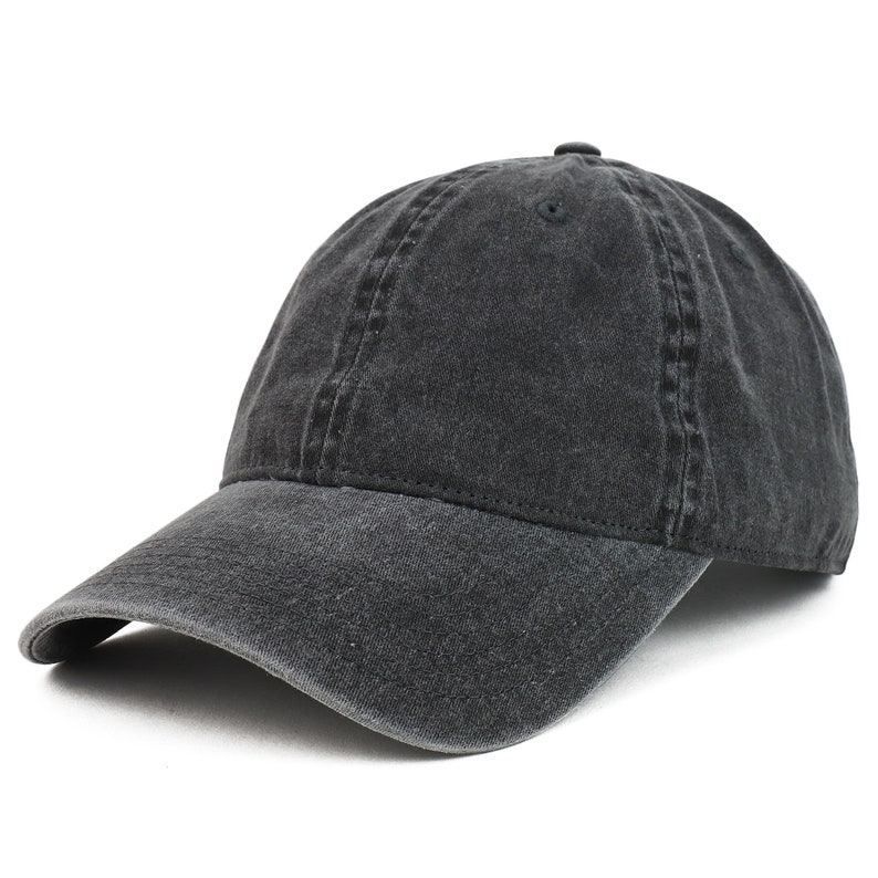 XXL Oversize Big Washed Cotton Pigment Dyed Unstructured Baseball Cap Fits Large Head image 2