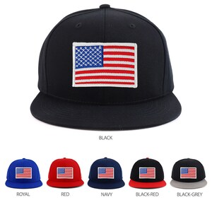 White American Flag Patch Youth Size Flatbill Snapback Baseball Cap