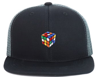 Youth Size Color Cube Patch Structured Mesh Back Flatbill Snapback Cap(KP0033-AC-5010Y)