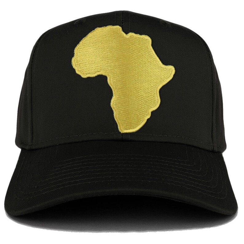 Golden Africa Continent Map Patch Snapback Baseball Cap 27-079-AFRICA-16 image 2