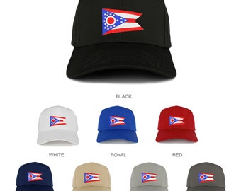 XXL Oversize New Ohio State Flag Embroidered Patch Adjustable Baseball Cap