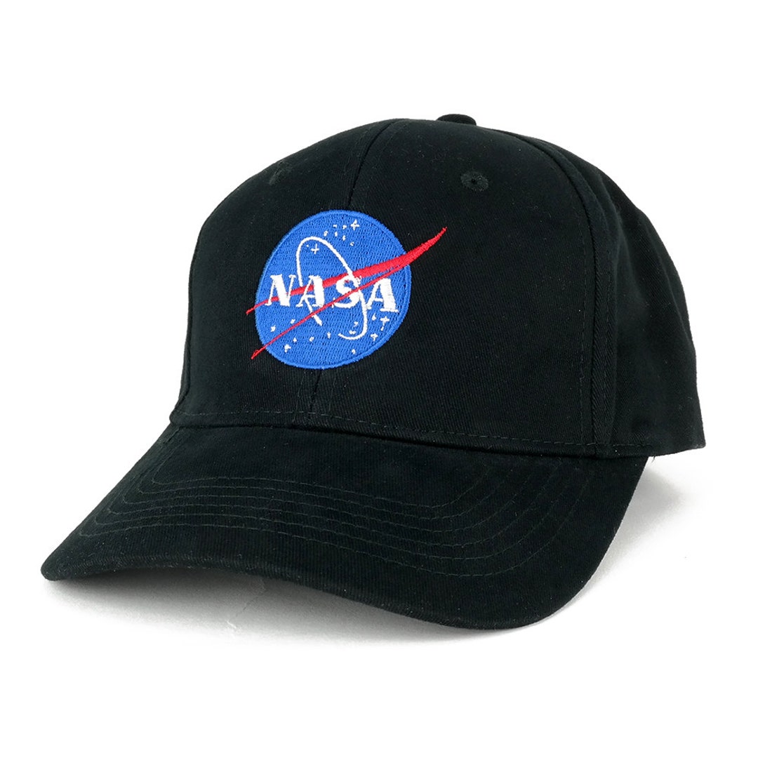 NASA Insignia Logo Embroidered 100% Deluxe Cotton Cap 2 Colors 6957-blk ...