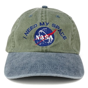 Boné I NEED MY SPACE Nasa Meatball bordado 100% algodão - Olive Navy