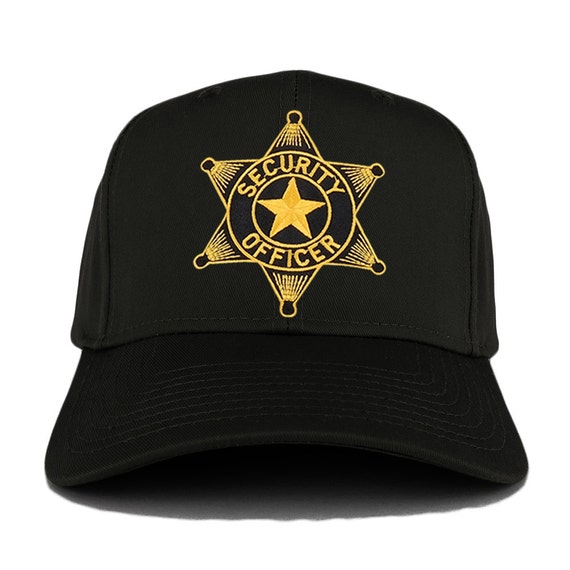 Security Officer Star Embroidered Black Gold Iron on Patch