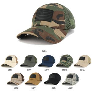 US American Flag Black 3-D Rubber Tactical Patch Low Crown Adjustable Mesh Cap (T90-USA-BLK-T80)