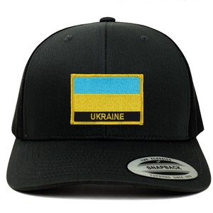 Ukraine Flag Patch Retro Fit Trucker Mesh Cap