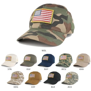 USA Original American Flag 3-D Rubber Tactical Patch Adjustable Structured Operator Cap (T90-USA-ORG-T75)