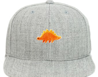 Youth Size Stegosaurus Embroidered Patch Structured Flatbill Snapback Cap(KP0035-AC-7011Y)