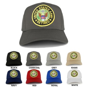Casquette de baseball ajustable avec écusson brodé circulaire thermocollant de l'armée américaine (27-079-PM260)