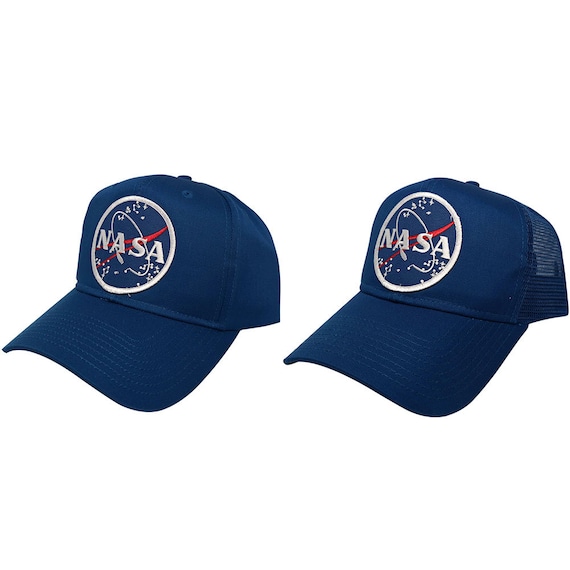 NASA Astronaut Space Logo Embroidered Patch Snapback Cap - Royal
