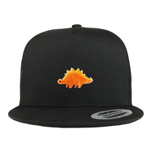 Stegosaurus Embroidered Patch 5 Panel Flatbill Trucker Mesh Back Cap (KP0035-FLX-6006)